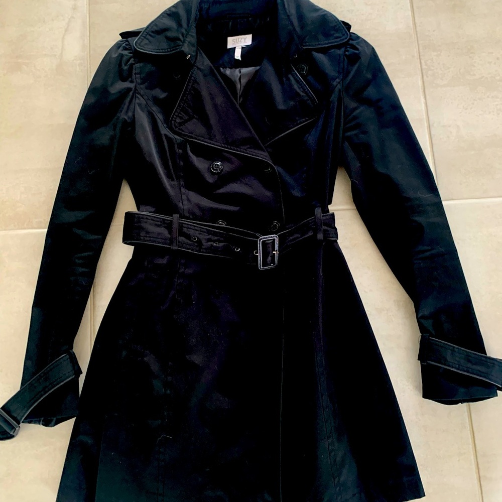 Elegant Black Women's Trench Coat